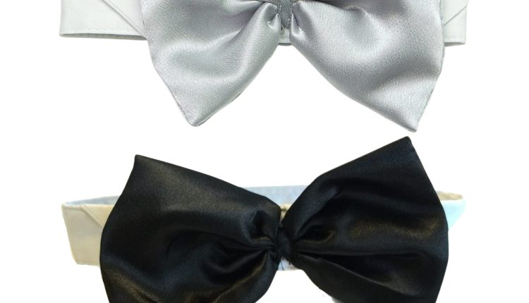 Midlee Satin Bow Tie Dog Wedding Collar