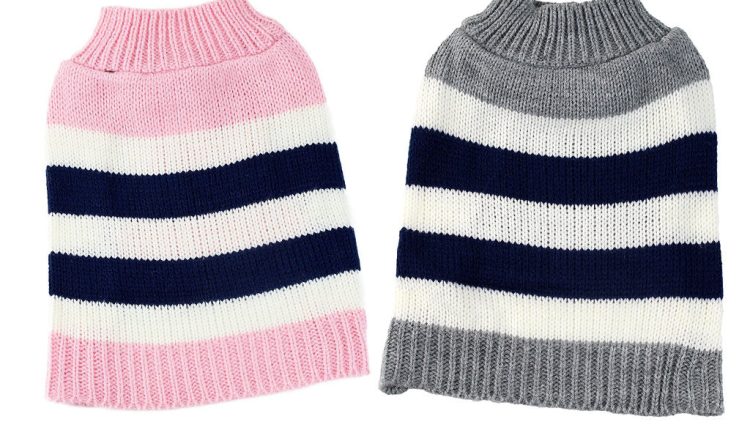 Midlee Striped Colorblock Dog Sweater