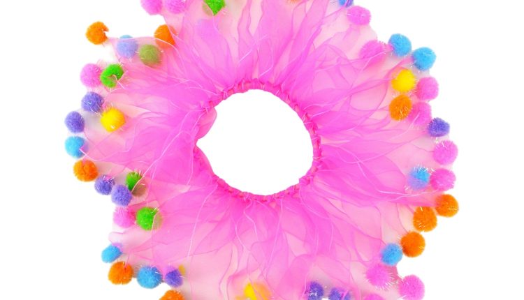Midlee Pink Birthday Pom Pom Dog Collar